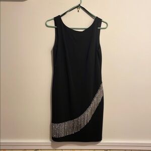 Elegant Black Dress with Silver Accents